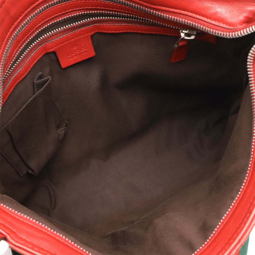 GUCCI Red Leather Shoulder Bag - Picture 8 of 10